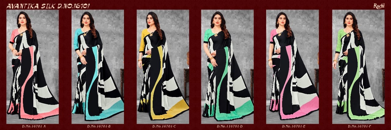 Ruchi Avantika Silk Fancy Regular Wear Printed Georgette Saree Collection